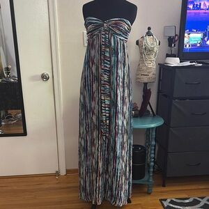 Xhilaration Strapless Multicolor Maxi Dress